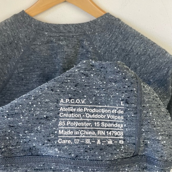 A.P.C. x Outdoor Voices Sweat Running Crew in Charcoal - Picture 7 of 7